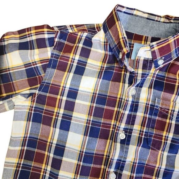 J. Khaki Boys Tops, Multicolor Long Sleeve Plaid Button Down Collar Shirt, Sz 7 - Picture 4 of 6
